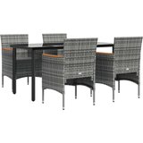  5-dijelni vrtni blagovaonski set s jastucima sivo-crni | shoptok.hr