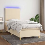  Box spring s madracem LED krem 100x200 cm od tkanine Cijene
