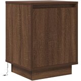  Noćni ormarić s LED svjetlima smeđi hrast 38x34x50 cm | shoptok.hr