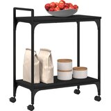  Kuhinjska kolica crna 60,5 x 31 x 72,5 cm od konstruiranog drva | Eponuda.com