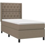  Krevet s oprugama i madracem smeđesivi 80x200 cm od tkanine | shoptok.hr