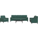 vidaXL 3-dijelni set sofa s jastucima tamnozeleni baršunasti Cijene
