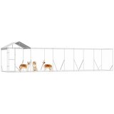 Vanjski kavez za pse s krovom srebrni 10x2x2,5m pocinčani čelik | shoptok.hr