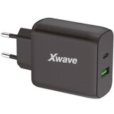 X Wave GaN65w-AC GaN ultra-brzi punjac 65W USB-A + USB-C , za mobilne,tablete, Crni Cene