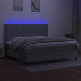  box spring s madracem LED svjetlosivi 200x200 cm tkanina | shoptok.hr