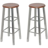 Furnova Barski stolčki 4 kosi MDF srebrna in rjava, (21948912) | Shoptok.si