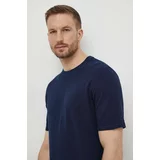 Sisley Bombažna kratka majica moški, mornarsko modra barva