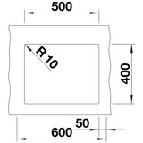 Blanco rotan 500-U 500x400/190mm crna
