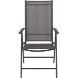 Ambia Garden ZLOŽLJIV VRTNI SEDEŽ aluminij, jeklo antracit, rjava | Shoptok.si