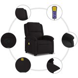  Masažni naslonjač na podizanje od tkanine crni | shoptok.hr
