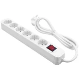 produžni kabel s 6 mjesta i prekidačem, 1,4 m, bijeli , MRCS206