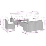  9-dijelni set vrtnih sofa od poliratana s jastucima svjetlosivi | shoptok.hr
