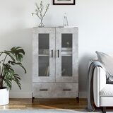 vidaXL Visoka omara betonsko siva 69,5x31x115 cm inženirski les | Shoptok.si