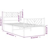 Metalni okvir kreveta uzglavlje i podnožje bijeli 80x200 cm | shoptok.hr