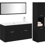  Set namještaja za kupaonicu 3 kom. Crni hrast 90 x 38,5 x 46 cm | shoptok.hr