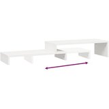 Stalak za monitor bijeli (52-101) x 22 x 14 cm masivna borovina | shoptok.hr