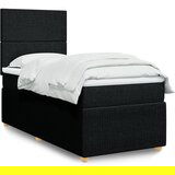 vidaXL Krevet s oprugama i madracem crni 90x200 cm od tkanine | shoptok.hr