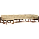  Set vanjskih sofa 7 kom. Prirodna i bež Čvrsto drvo akacije | shoptok.hr