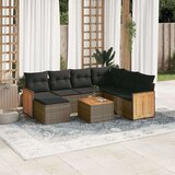 vidaXL 8-dijelni set vrtnih sofa od poliratana s jastucima sivi | shoptok.hr