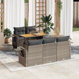 vidaXL 6-dijelni set vrtnih sofa od poliratana s jastucima sivi | shoptok.hr