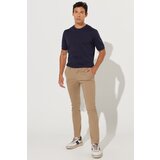 AC&Co / Altınyıldız Classics Men's Camel Canvas Slim Fit Slim Fit Side Pocket Flexible Chino Trousers Cene