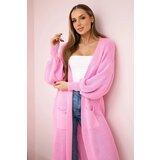 Kesi Włoski Sweater long cardigan light pink | shoptok.hr