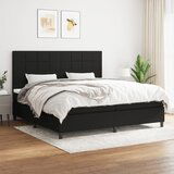 vidaXL Krevet s oprugama i madracem crni 200x200 cm od tkanine | shoptok.hr
