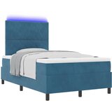  LED Box Spring Krevet Tamno plava 120 x 190 cm Baršun | shoptok.hr