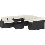  The Living Store Vrtna sedežna garnitura 10-delna z blazinami črn poli ratan - Vrtna Sedežna Garniture, (21451579) | Shoptok.si