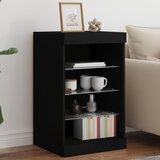 vidaXL Komoda z LED lučkami črna 41x37x67 cm Cene