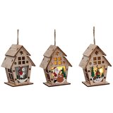  Drveni božićni LED ukras Lampion kućica 8x5,5x11 cm | shoptok.hr