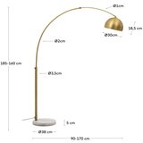 Kave Home Stoječa svetilka v zlati barvi s kovinskim senčnikom (višina 185 cm) Madali – | Shoptok.si