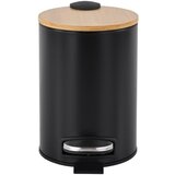 Teesa TEESA TSA0407 kopalni koš za smeti s pedalom 3 L – Soft Close, bambus, mat črna | Shoptok.si