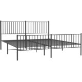 Metalni okvir kreveta uzglavlje i podnožje crni 183x213 cm | shoptok.hr