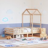 Maison Chic Posteljni okvir - Enojna postelja - Postelja za odrasle s streho 75x190 cm trdna borovina, (21694535) | Shoptok.si
