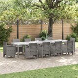 vidaXL Vrtná miza svetlo siva 350x100x73 cm poli ratan | Shoptok.si