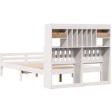 vidaXL Knjižna postelja brez vzmetnice bela 135x190 cm trdna borovina | Shoptok.si