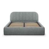 Windsor & Co Sofas Temno siva oblazinjena zakonska postelja s prostorom za shranjevanje z letvenim dnom 200x200 cm Juno – | Shoptok.si