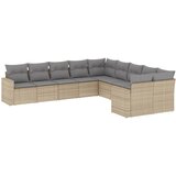  The Living Store Vrtna sedežna garnitura 10-delna z blazinami bež poli ratan - Vrtna Sedežna Garniture, (21449659) | Shoptok.si