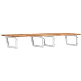  Zidna polica za umivaonik od čelika i masivnog bagremovog drva Smeđa 140 x 50 x 2 cm | shoptok.hr