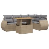 Maison Chic Seti vrtnega pohištva - Vrtna garnitura - Vrtni pohištvo set 6-delna z blazinami bež poli ratan, (21813554) | Shoptok.si