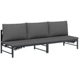  Suncobranska ležaljka za 3 osobe Crna 200 x 62 x 59 cm - s jastučićem | shoptok.hr