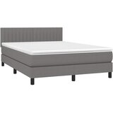 box spring s madracem LED tamnosivi 140x190 cm tkanina | shoptok.hr