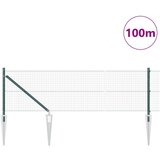 vidaXL Varjena žična ograja z 13 kolci zelena 0.6x100 m jeklo | Shoptok.si