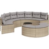 The Living Store Vrtna sedežna garnitura 3-delna polkrožna bež PE ratan - Vrtna Sedežna Garnitura, (21460161) | Shoptok.si