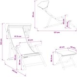  Ležaljka 4 pcs 3 Pozicija Čvrsto drvo eukaliptusa Crna | shoptok.hr