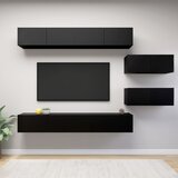 The Living Store Komplet TV omaric 6-delni črna inženirski les - Komplet TV Omaric, (21374794) Cene