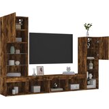 vidaXL 4-dijelni zidni TV elementi s LED svjetlima boja hrasta drveni | shoptok.hr