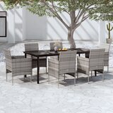  7-dijelni vrtni blagovaonski set s jastucima sivo-crni | shoptok.hr