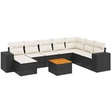  9-dijelni set vrtnih sofa s jastucima crni od poliratana | shoptok.hr